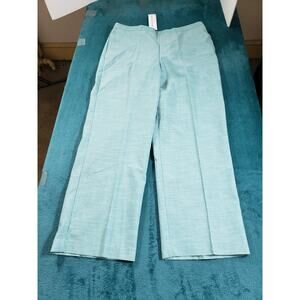 Alfred Dunner Pants Sz 14 Womens Green Dress Stretch Work Pull On Straight NWT